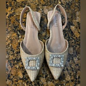 Journee Collection Beige Woven Espadrille Flats